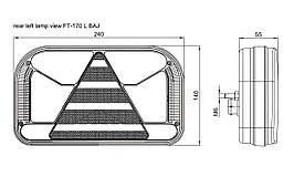Ліхтар задній Fristom FT-170 L TB LED BAJONET 6 PIN лівий 7 функцій, фото 2