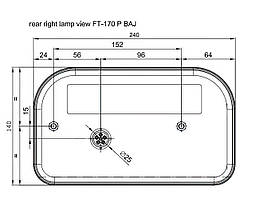 Ліхтар задній Fristom FT-170 P TB LED SPKCOF BAJONET 5PIN правий 6 функцій, фото 6