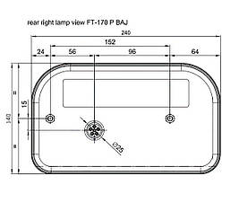 Ліхтар задній Fristom FT-170 P NT LED SPKCOF BAJONET 5PIN правий 5 функцій, фото 4