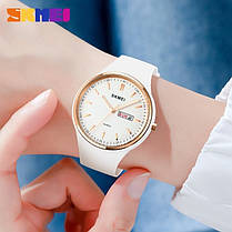 Жіночий наручний годинник кварцовий Skmei Vivo White, фото 5