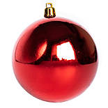Набір ялинкових іграшок - кулі в тубі, 3 шт, D8 см, червоний, пластик (030514-3), фото 2