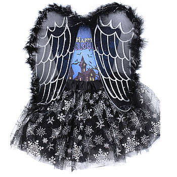 Карнавальний дитячий костюм "Чорний ангел" 2 предмети — карнавальний костюм для дівчинки