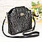 Сумка жіноча комбінована ТМ "Vasha Para". Натуральна шкіра рептилія і шкіра чорного кольору, фото 2