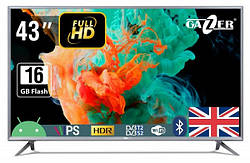 Телевізор Gazer 43" TV43-FS2G Full HD LED IPS ANDROID 7.1, DVB-C / T2 / S2, HDR, Wi-Fi, Bluetooth 4.0, Dolby