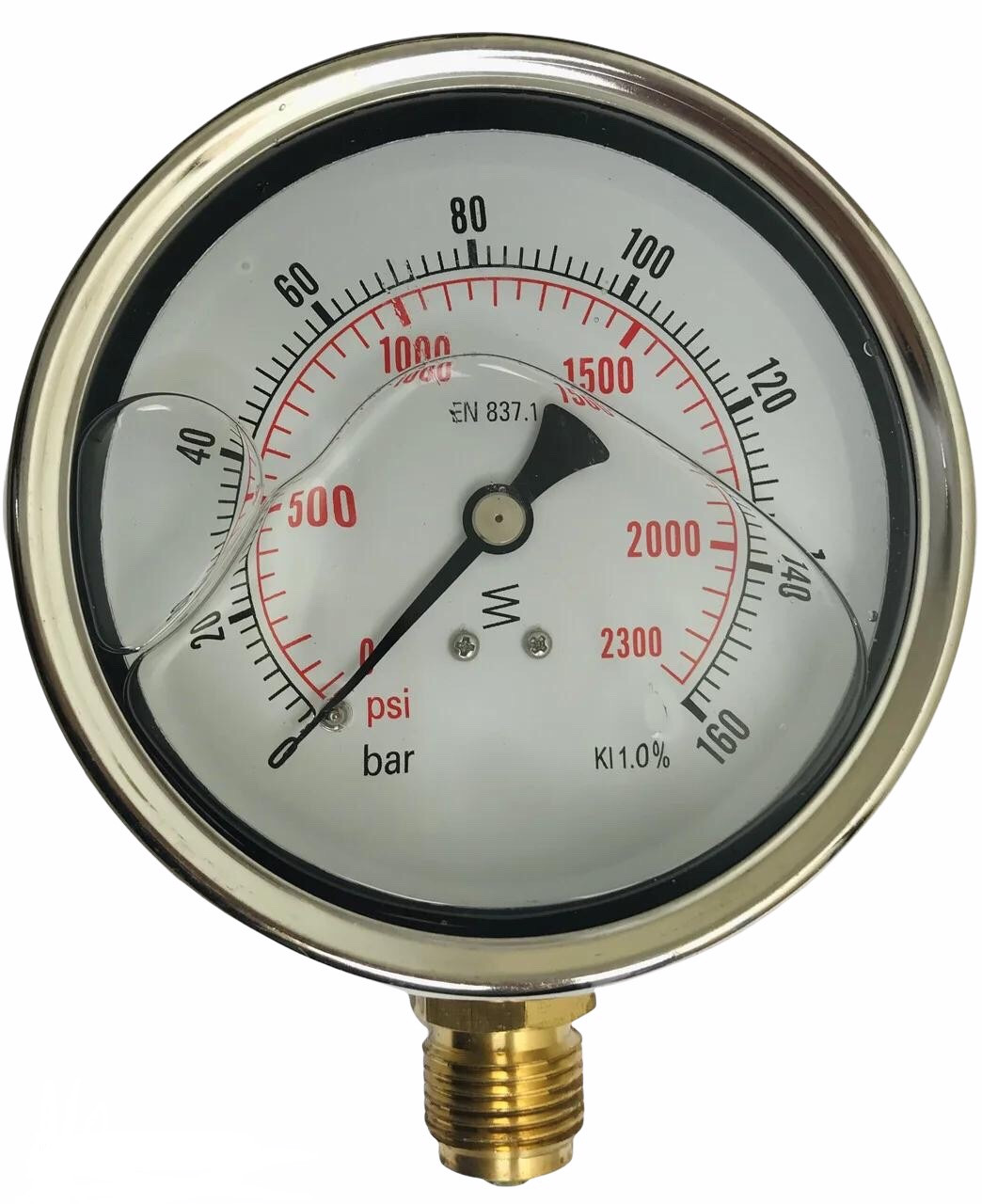 Манометр радіальний (гліцериновий) DN 100 G 1/2" 160 bar, фото 1