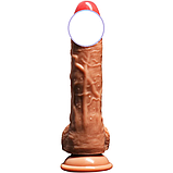 Фалоїмітатор телескопічний з обертанням і підігріванням 21 см, вібратор фаллос з ротацією, інтимні іграшки для, фото 6