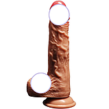 Фалоїмітатор телескопічний з обертанням і підігріванням 21 см, вібратор фаллос з ротацією, інтимні іграшки для, фото 4