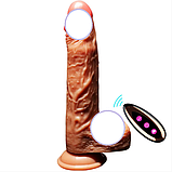 Фалоїмітатор телескопічний з обертанням і підігріванням 21 см, вібратор фаллос з ротацією, інтимні іграшки для, фото 8