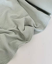 Муслін (бавовняна тканина) попелястий-м'ятний однотон (0,6*1,35 м)