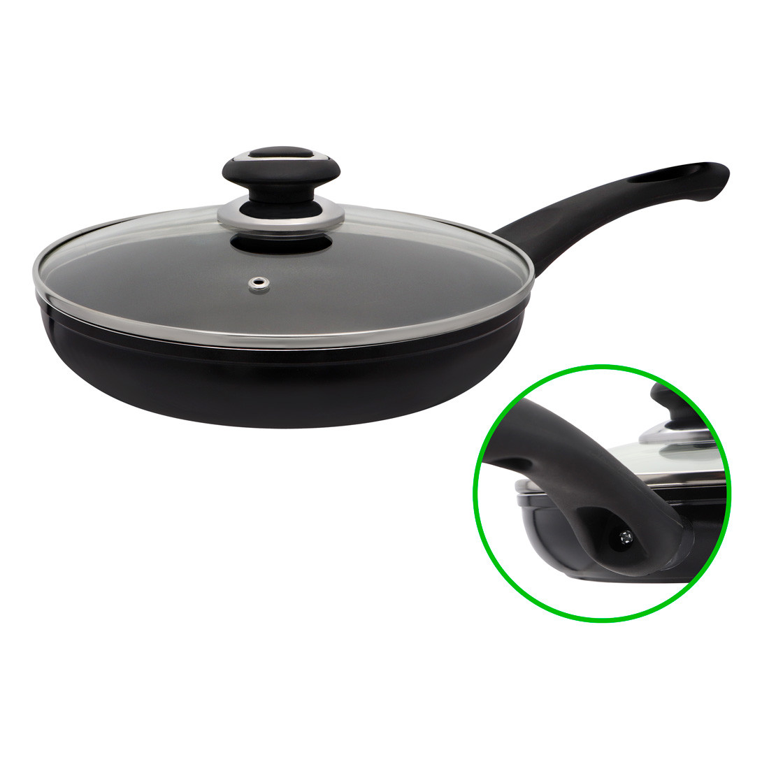 Сковорода з тефлоновим покриттям D 26 Чорна FPN-261