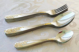 Набір столових предметів 18 шт, набір столових приладів. Столовий набір ложки, вилки, чайні ложки.