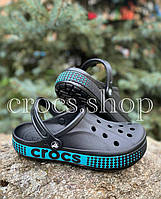 Сабо крокс crocs logo motion черные логотип crocs