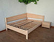 Дерев'яна кутова полуторне ліжко для спальні з масиву натурального дерева "Балі" від виробника, фото 5