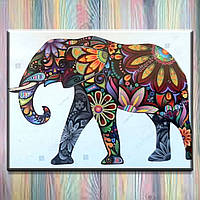 Алмазная вышивка (мозаика) без подрамника DreamToys флуоресцентная Животные "Цветочный слон" 30*40 AG0023