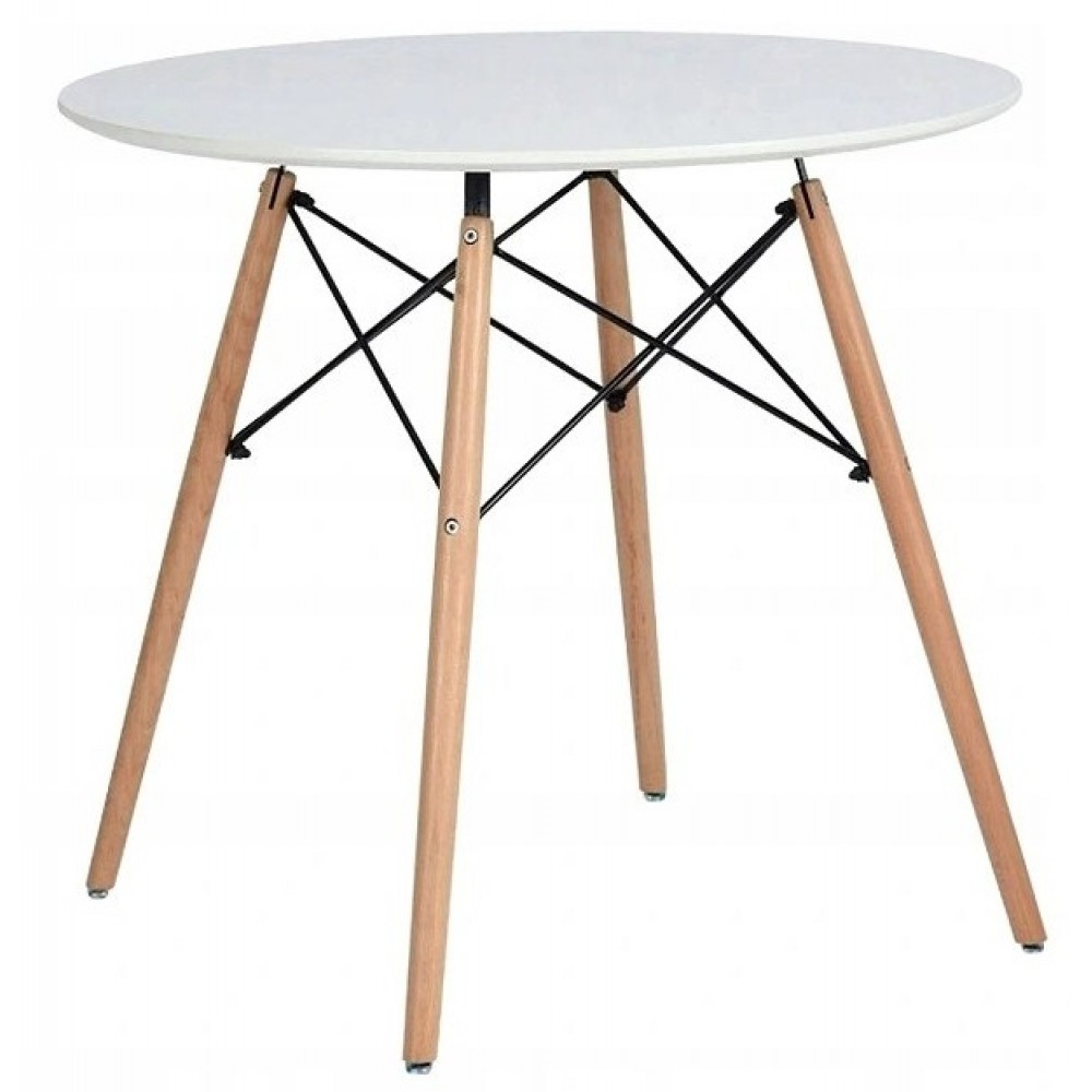 Кухонний стіл для кухні на 80 см круглий Стіл обідній кухонний білий МДФ