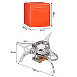 Пальник туристичний газовий складаний із п'єзопідпалом вітрозахистом, фото 6