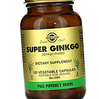 Экстракт гинкго билоба Солгар Solgar Super Ginkgo 120 растительных капсул