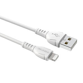 USB кабель Borofone BX51 Lightning 1m 2.4 A білий, фото 2