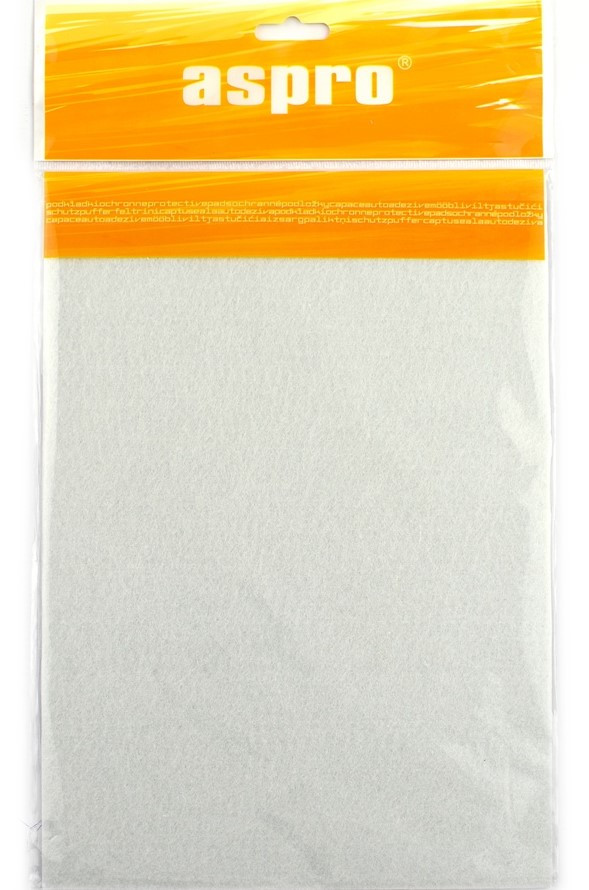 Повстяні підкладки для меблів лист А4 (білі) самоклеючі ASPRO