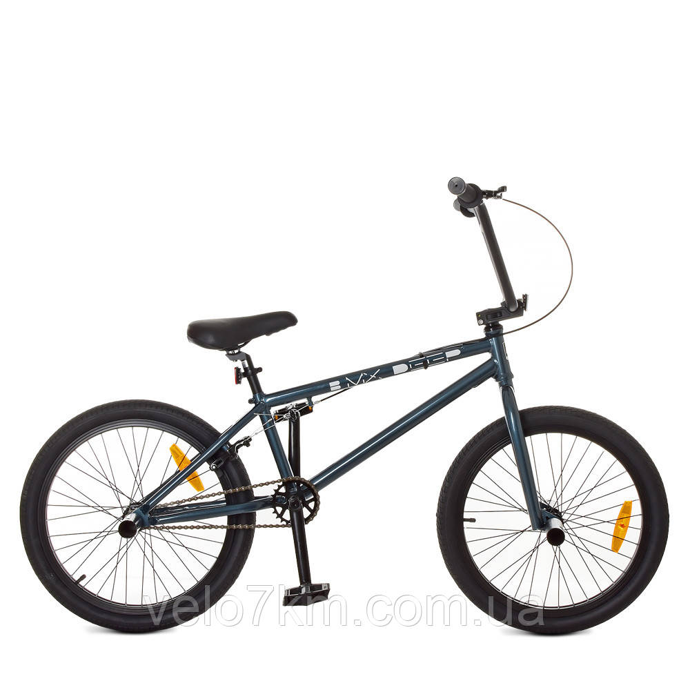 Трюковый велосипед BMX Profi 20 дюймов Hi-TEN сталь. рама 9,5 ", U-Brake, графит