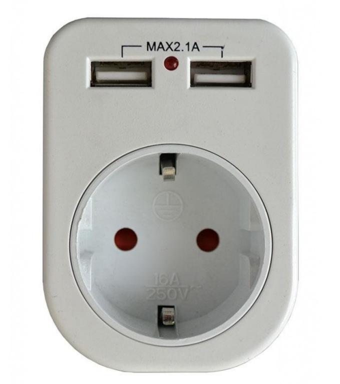Розетка з двома USB гніздами, фото 1