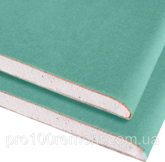 Гіпсокартон вологостійкий Кнауф Knauf 12,5x1200x2500 мм