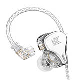 Динамічні навушники KZ DQ6 з 3 випромінювачами (Сріблястий), фото 2