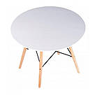 Кухонний обідній стіл на кухню МДФ діаметр 70 см круглий Сучасний стіл обідній білий, фото 2