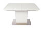 Розкладний стіл Nicolas Barrie 120-160х80см білий матовий МДФ зі скляним покриттям на одній ніжці, фото 9