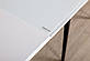 Розкладний стіл Nicolas Barrie 120-160х80см білий матовий МДФ зі скляним покриттям на одній ніжці, фото 6