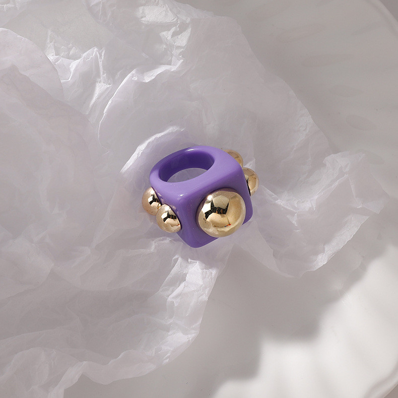 Кільце Жіноче City-A Акрилове Фіолетове Розмір 17.5 Масивний Перстень з Пластику, Акрилу №3278