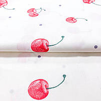 Сатин "Вишеньки на молочному", фото 2