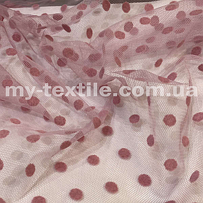 Сітка Флок Горох 0,7 см Темна пудра