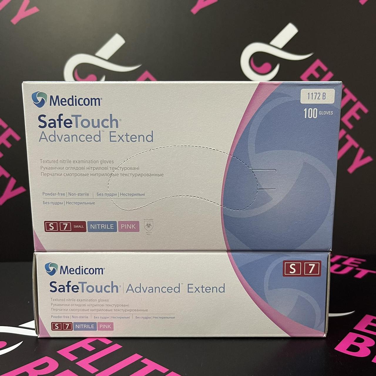 Текстурированные нитриловые розовые перчатки Medicom SafeTouch S,M,L 100шт/уп - фото 4 - id-p1463252812
