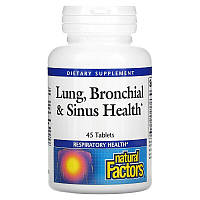 Комплекс для здоровья дыхательной системы Natural Factors Lung, Bronchial & Sinus Health (45 таблеток)