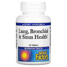 Комплекс для здоров'я дихальної системи Natural Factors "Lung, Bronchial&Sinus Health" (45 таблеток)