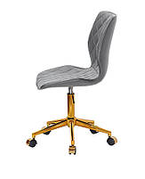 Стілець Toni GD-Modern Office сірий 1001 шкірозамінник, на золотій хромованій хрестовині з коліщатками, фото 2