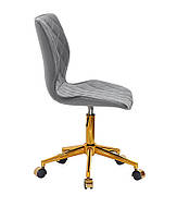 Стілець Toni GD-Modern Office сірий 1001 шкірозамінник, на золотій хромованій хрестовині з коліщатками, фото 6