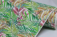 Эко-кожа с крупным глиттером "Тропические листья", 20х30