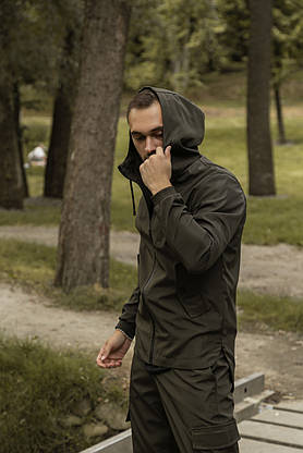 Костюм чоловічий хакі демісезонний Intruder Softshell Easy. Куртка + штани осінній | весняний | річний, фото 3