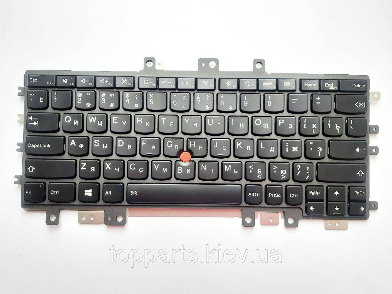 Клавіатура для ноутбуків Lenovo ThinkPad Helix (2nd) чорна з ТП, з підсвіткою RU/US