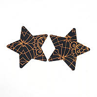Стікіні на груди Зірки, колір чорний + оранжевий, розмір 8см