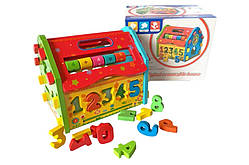 Дерев'яний Будиночок-сортер YZW-0328 р.21.5*17*17.5см Якість