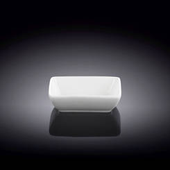 Ємність порцелянова для соусів прямокутна Wilmax 80x60 мм біла 996012