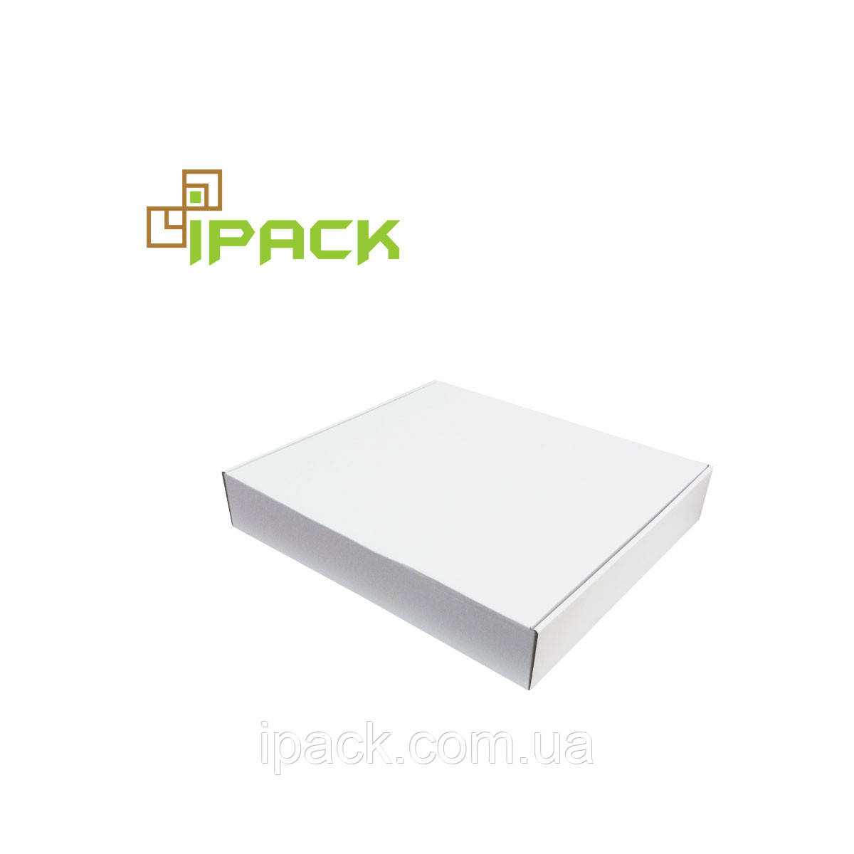 Коробка картонна самозбірна 400х370х70 мм біла мікрогофрокартон