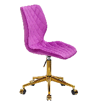 Стілець Toni GD-Modern Office бузковий 1022 велюр на золотій хромованій хрестовині з коліщатками, фото 6