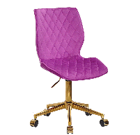 Стілець Toni GD-Modern Office бузковий 1022 велюр на золотій хромованій хрестовині з коліщатками, фото 3
