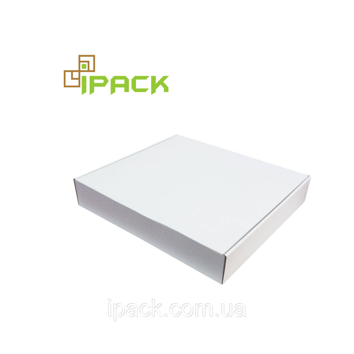 Коробка картонна самозбірна 480х400х80 мм біла мікрогофрокартон