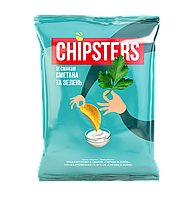 ТМ Chipster's чіпси натуральні сметана з зеленню 130г