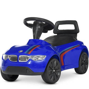 Машинка каталка-толокар для дітей Bambi BMW, світлові і звукові ефекти, синя